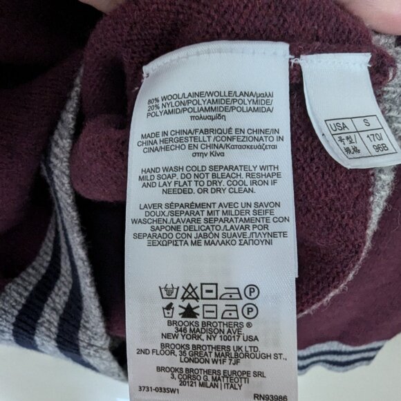 Brooks Brothers Wool V-Neck Sweater with Elbow Patches - Picture 8 of 8